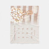 ベアバルーン男女兼用マイルストーンベビーブランク フリースブランケット (正面)