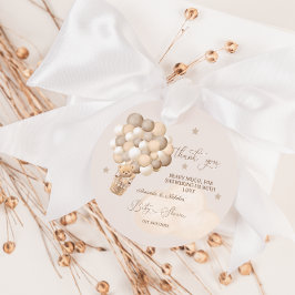 ベアバルーン茶色の真珠のように待つ赤ちゃんシャワー フェイバータグ