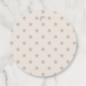 ベアバルーン茶色の真珠のように待つ赤ちゃんシャワー フェイバータグ (裏面)