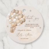 ベアバルーン茶色の真珠のように待つ赤ちゃんシャワー フェイバータグ (正面)