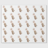 ベアバルーン誕生日包装紙 ラッピングペーパー (フラット)