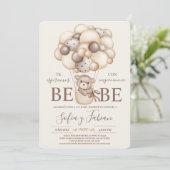 ベアバルーン赤ちゃんシャワースペインの招待状 招待状 (スタンド正面)