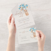 ベアバルーン赤ちゃんシャワー全て一つの招待状 オールインワン招待状 (貼ってはがせる)