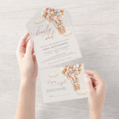 ベアバルーン赤ちゃんシャワー全て一つの招待状 オールインワン招待状 (貼ってはがせる)