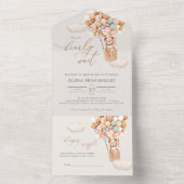 ベアバルーン赤ちゃんシャワー全て一つの招待状 オールインワン招待状 (内側)