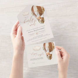 ベアバルーン赤ちゃんシャワー全て一つの招待状 オールインワン招待状