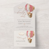 ベアバルーン赤ちゃんシャワー全て一つの招待状 オールインワン招待状 (内側)