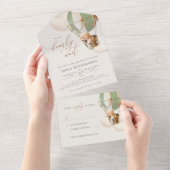 ベアバルーン赤ちゃんシャワー全て一つの招待状 オールインワン招待状 (貼ってはがせる)