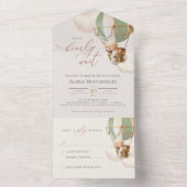 ベアバルーン赤ちゃんシャワー全て一つの招待状 オールインワン招待状 (内側)