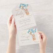 ベアバルーン赤ちゃんシャワー全て一つの招待状 オールインワン招待状 (貼ってはがせる)