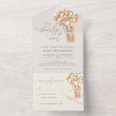 ベアバルーン赤ちゃんシャワー全て一つの招待状 オールインワン招待状 (内側)