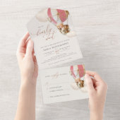 ベアバルーン赤ちゃんシャワー全て一つの招待状 オールインワン招待状 (貼ってはがせる)