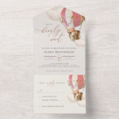 ベアバルーン赤ちゃんシャワー全て一つの招待状 オールインワン招待状 (内側)