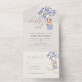 ベアバルーン赤ちゃんシャワー全て一つの招待状 オールインワン招待状 (内側)