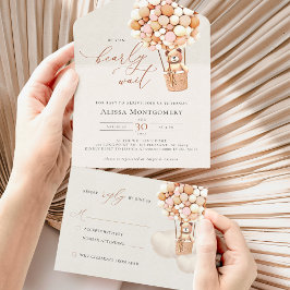 ベアバルーン赤ちゃんシャワー全て一つの招待状 オールインワン招待状