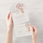 ベアバルーン赤ちゃんシャワー全て一つの招待状 オールインワン招待状 (貼ってはがせる)