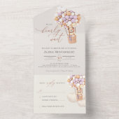 ベアバルーン赤ちゃんシャワー全て一つの招待状 オールインワン招待状 (内側)