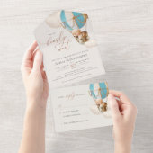 ベアバルーン赤ちゃんシャワー全て一つの招待状 オールインワン招待状 (貼ってはがせる)