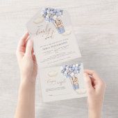 ベアバルーン赤ちゃんシャワー全て一つの招待状 オールインワン招待状 (貼ってはがせる)