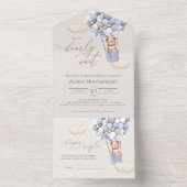 ベアバルーン赤ちゃんシャワー全て一つの招待状 オールインワン招待状 (内側)