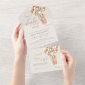 ベアバルーン赤ちゃんシャワー全て一つの招待状 オールインワン招待状 (貼ってはがせる)