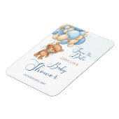 ベアバルーン赤ちゃんシャワー日付を保存 マグネット (左側)