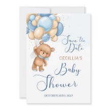 ベアバルーン赤ちゃんシャワー日付を保存