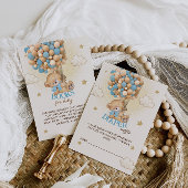 ベアバルーン赤ちゃんシャワー用ブルーブック エンクロージャーカード