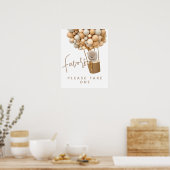 ベアバルーン赤モダンちゃんシャワーの好意 ポスター (キッチン)