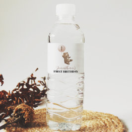 ベアバルーン1stバースデーウォーターボトルラベル ペットボトルラベル