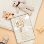 ベアバルーン1st誕生日招待状 招待状