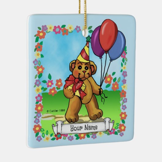 ベアバースデーパーティーカスタムオーナメント セラミックオーナメント (右)