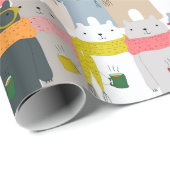 ベアパターンのラッピング紙 ラッピングペーパー (ロールコーナー)