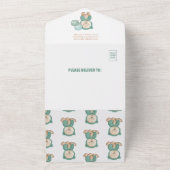 ベアパンパスボホ男女兼用ベビーシャワー オールインワン招待状 (外側)