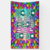 ベアパーソナライズされたキャラクター誕生日バナー 横断幕 (縦)