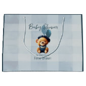 ベアパーソナライズされたジャンベビーシャワー抱き枕 ラージペーパーバッグ (正面)