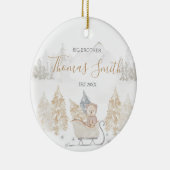 ベアビッグブラザーウィンターウッドランドマウンテンセラミック セラミックオーナメント (右)