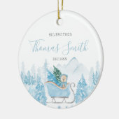 ベアビッグブラザーウィンターウッドランドマウンテン セラミックオーナメント (左)