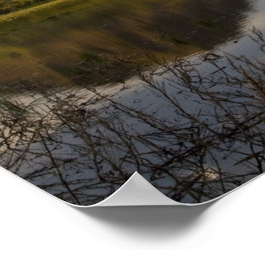 ベアビュートは近くのベアビュート湖に反射 ポスター (角)