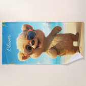 ベアビーチキッズタオルビーチ日 ビーチタオル (正面)