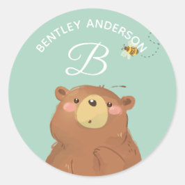 ベアビー・アルファベットモノグラムキュートスクールデイケア ラウンドシール