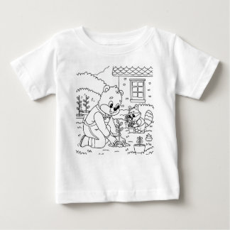 ベアファミリーとラビットママの漫画 ベビーTシャツ