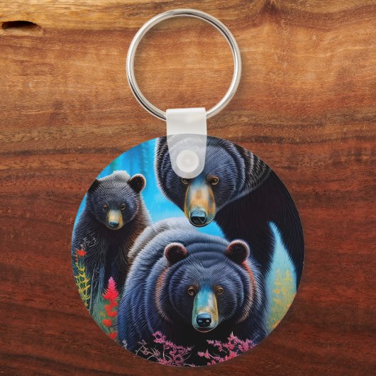 ベアファミリーのコラージュ キーホルダー (裏面)