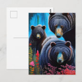 ベアファミリーのコラージュ ポストカード (正面/裏面)