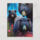 ベアファミリーのコラージュ ポストカード (正面)