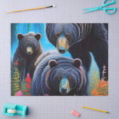ベアファミリーのコラージュ 薄葉紙 (クラフト)