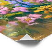 ベアファミリーインマウンテンメドウパステルチョークドロイン ポスター (コーナー)