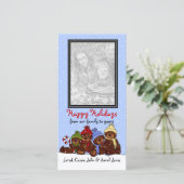 ベアファミリークリスマスフォトカード垂直 シーズンカード (スタンド正面)