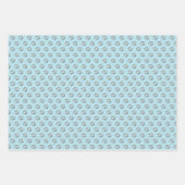 ベアファミリーメリークリスマスブルーレッド ラッピングペーパーシート (正面3)