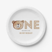 ベアファースト誕生日プレート ペーパープレート (正面)